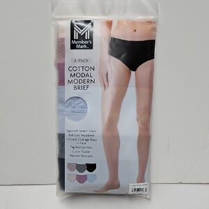 Member's Mark Black, Blue And Pink Cotton Modal Modern Briefs - 6 Pack
